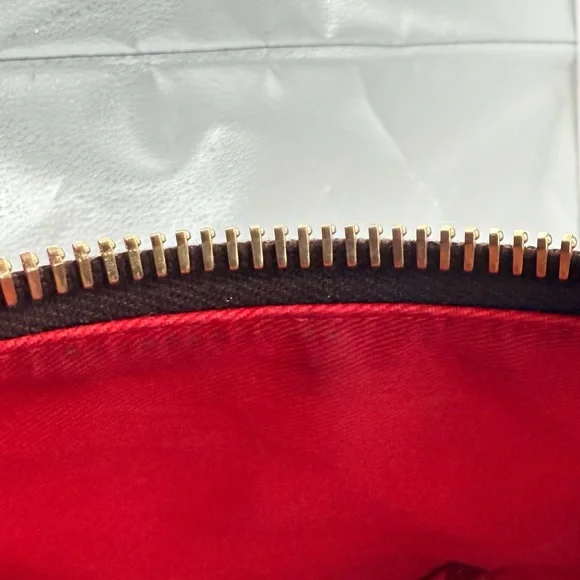 Rare Vintage Dooney & Bourke Zebra Red Trim Distressed Leather Safari Satchel - Picture 12 of 13